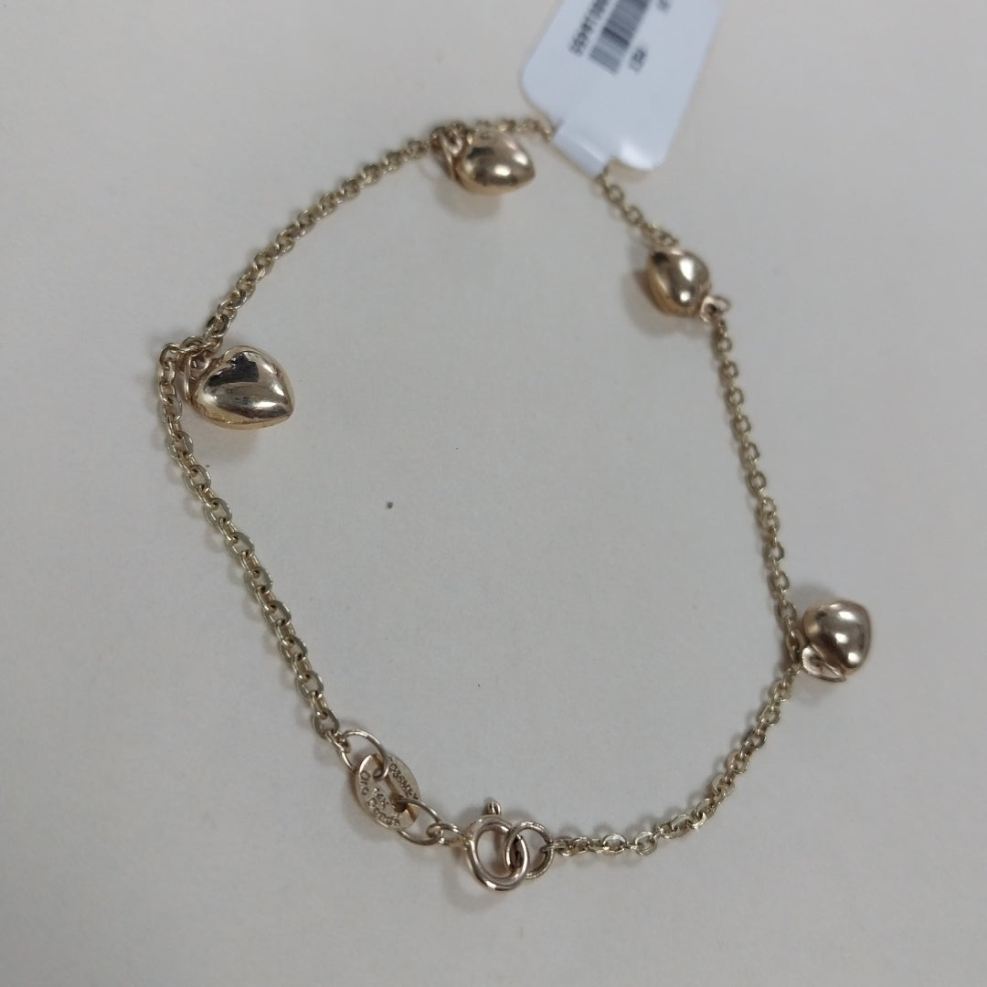 PULSERA ESP CON FIG CORAZONES 14K 18 CM 1.8 GR (NUEVO)