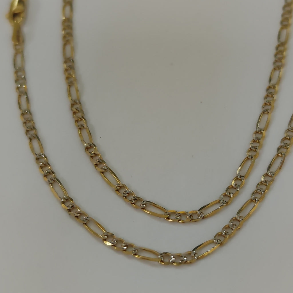 CADENAS TEJIDO 3X1 DIAMANTADA ORO 14K 55 CM 4.4 GR (NUEVO)