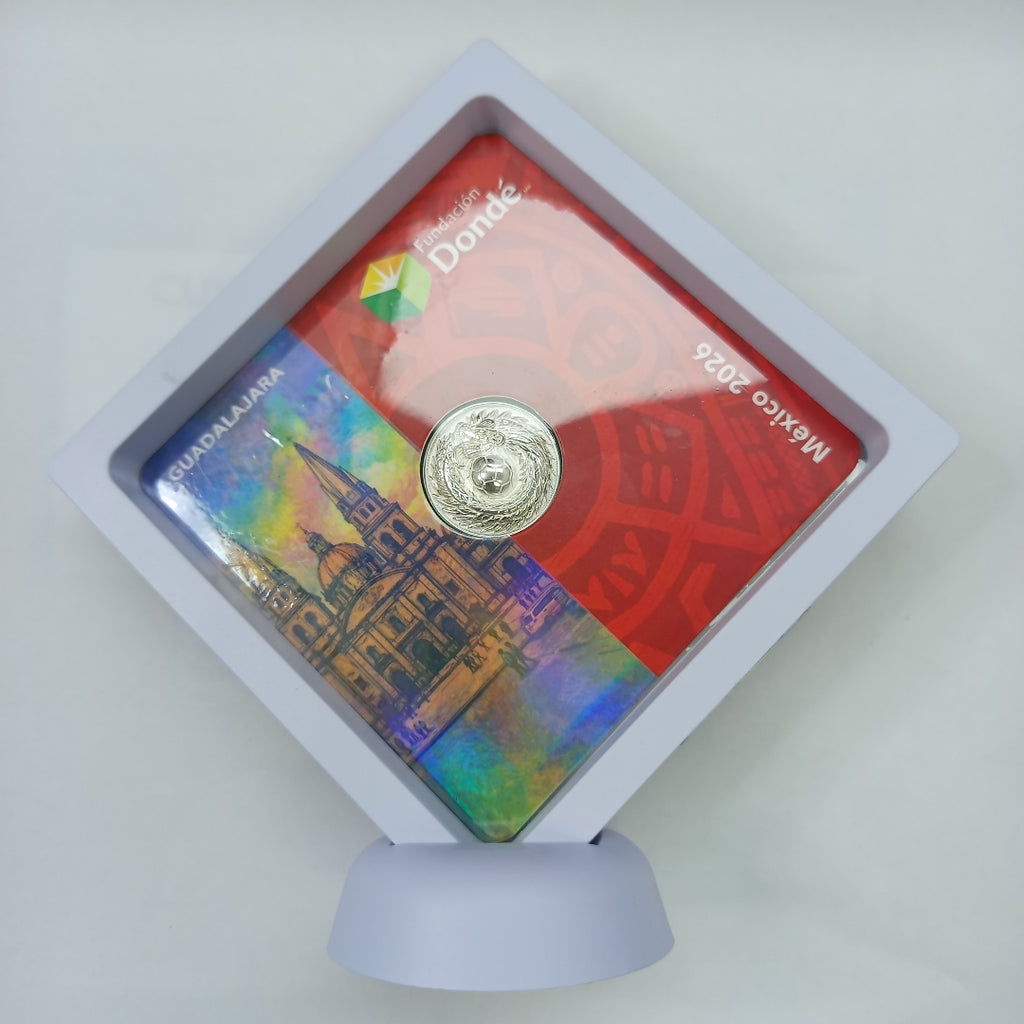 OTRAS ALHAJAS PLATA LEY 925 MEDALLA CONMEMORATIVA FRD FÚTBOL MOTIVO QUETZALCÓATL PLATA .925 11.92 GR (NUEVO)