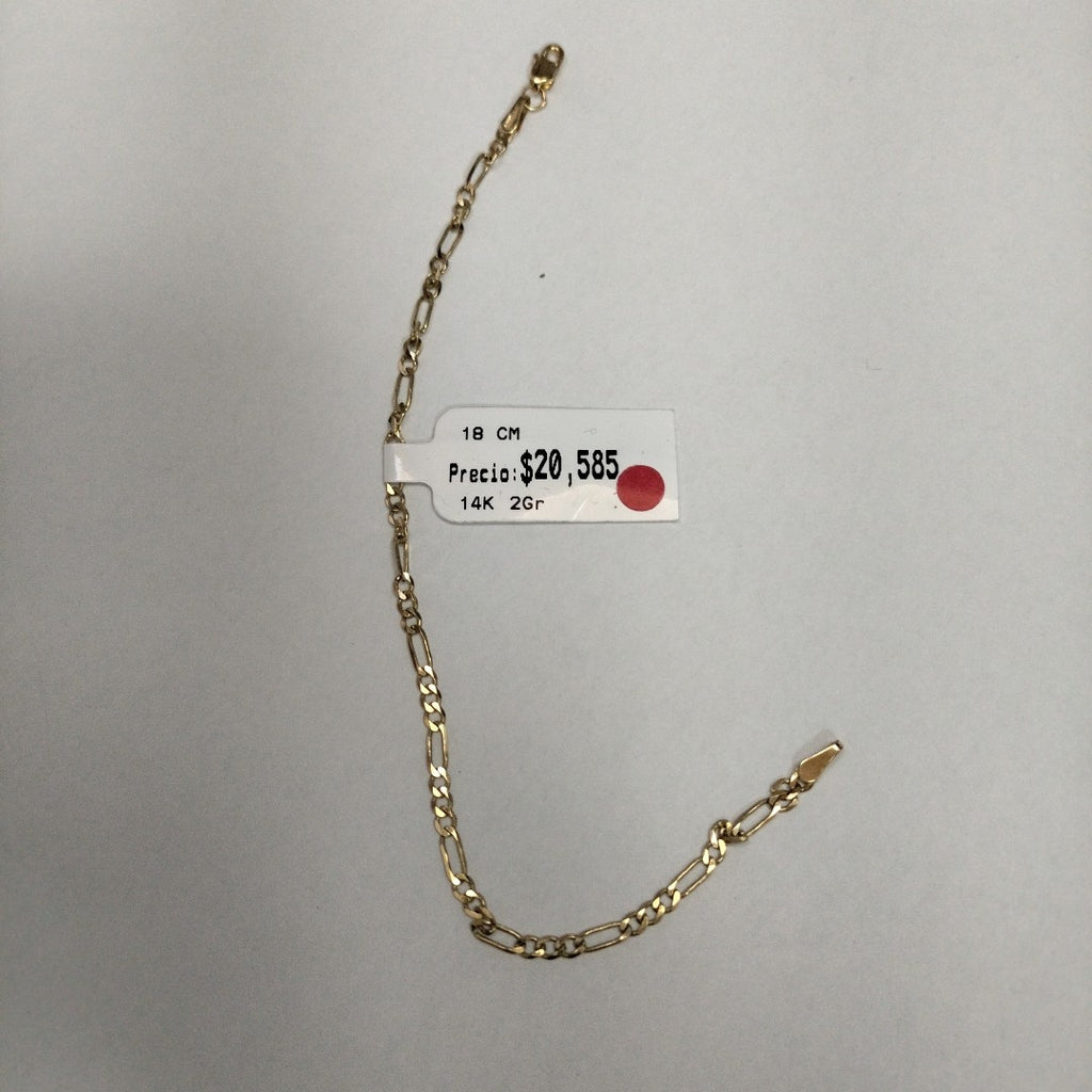 PULSERA TEJIDO 3X1 14K 18 CM 2 GR (NUEVO)