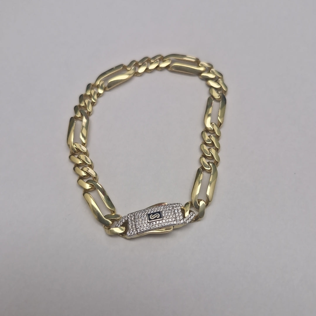 PULSERA CABALLERO MONACO ORO 14K 10.8 (NUEVO)