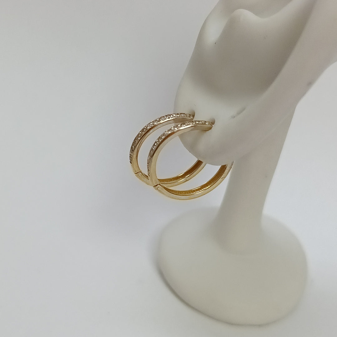 ARETES ARRACADAS C CIRCONIAS 14K 2 GR (NUEVO)