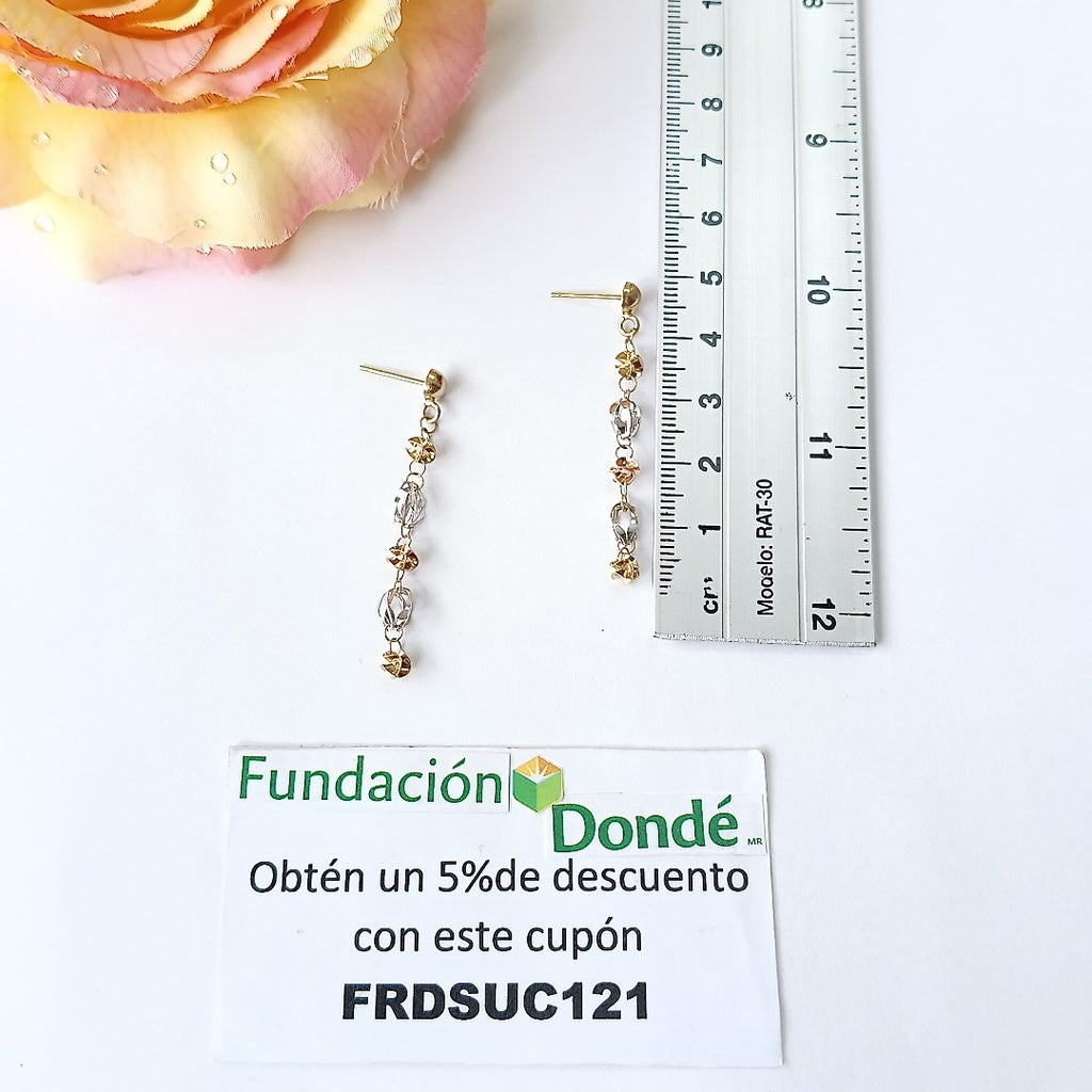 BROQUELES PAR ORO,ORO COMBINADO 14 K 1,70 GRMS (SEMINUEVO)