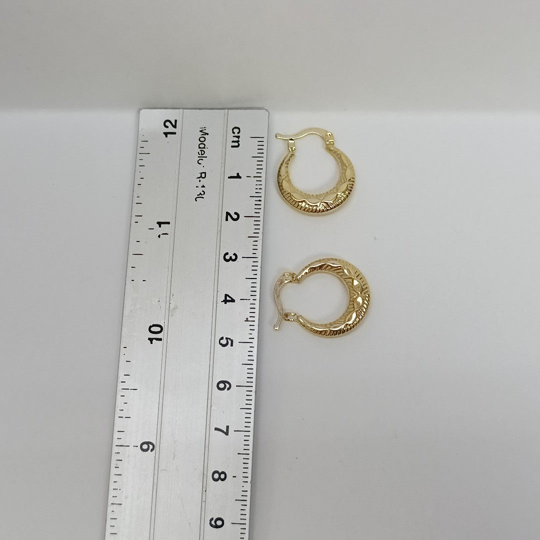 ARETES ARRACADAS HUECAS 14K 1.8 GR (NUEVO)