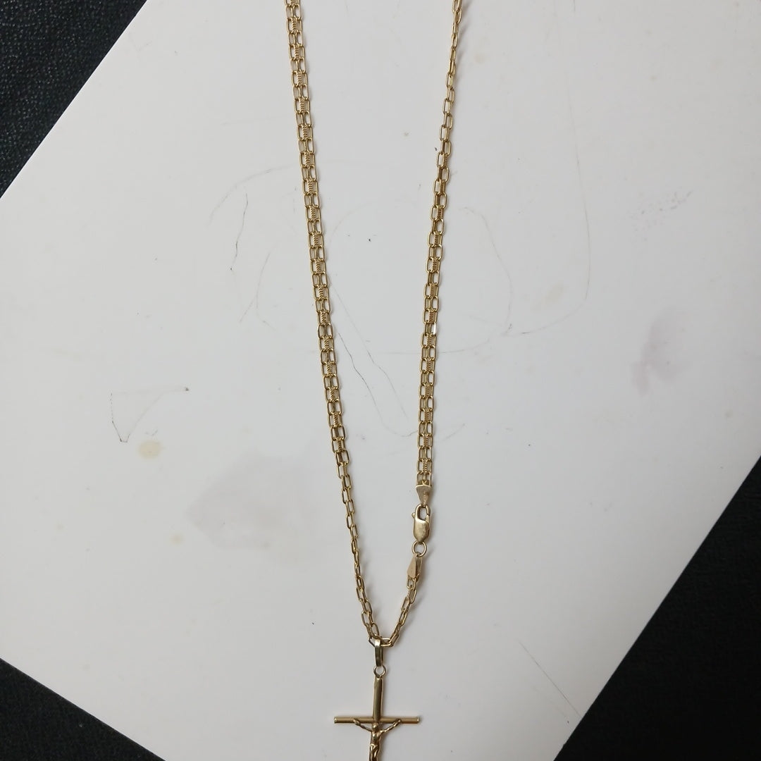 CADENA, CRUCIFIJO ORO 14 K 13 GRMS (SEMINUEVO)