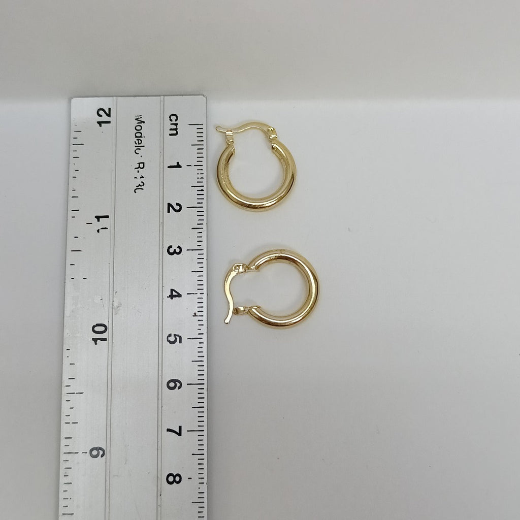 ARETES TEJIDO ARRACADAS LISAS 14K 1.6 GR (NUEVO)