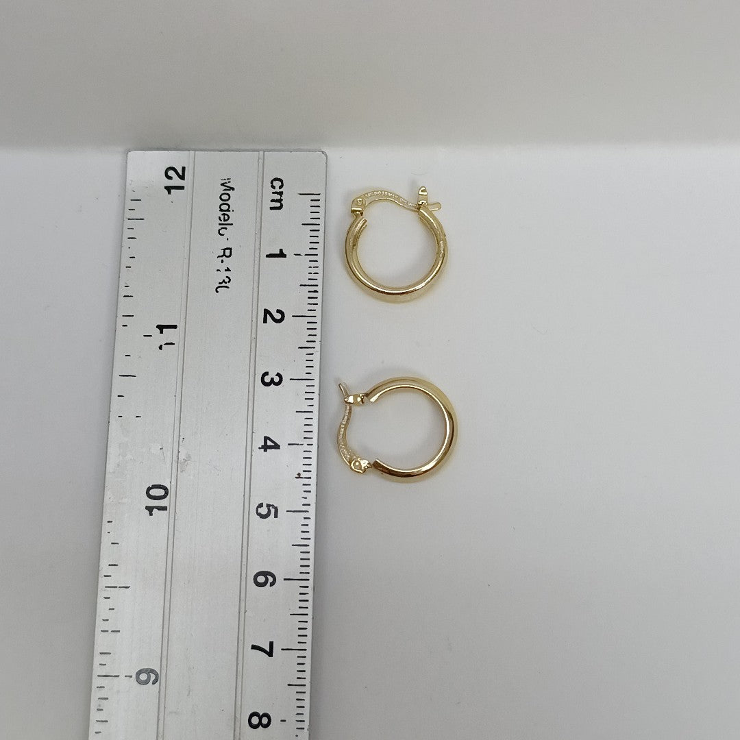 ARETES TEJIDO ARRACADAS LISAS 14K 2.1 GR (NUEVO)