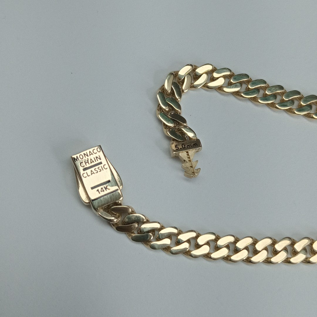 PULSERA MONACO ORO 14K 5.6 (NUEVO)