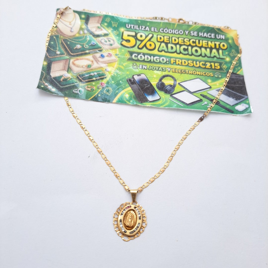 CADENA, MEDALLA RELIGIOSA ORO 10 K 2.5 GRMS (SEMINUEVO)