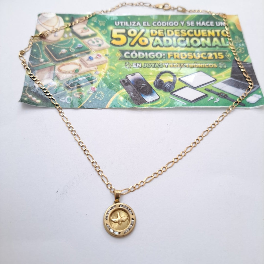 CADENA, MEDALLA RELIGIOSA ORO 10 K 2.8 GRMS (SEMINUEVO)
