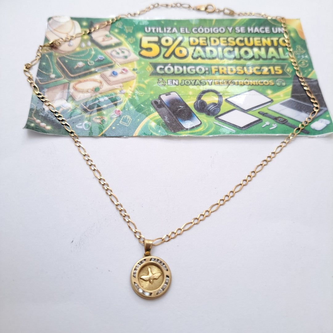 CADENA, MEDALLA RELIGIOSA ORO 10 K 2.8 GRMS (SEMINUEVO)