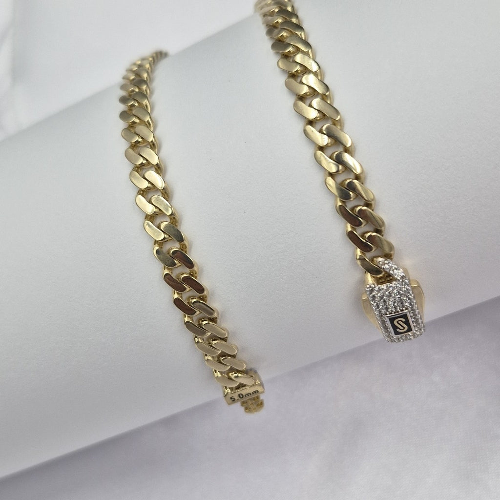 PULSERA CABALLERO MONACO ORO 14K 6.4 (NUEVO)
