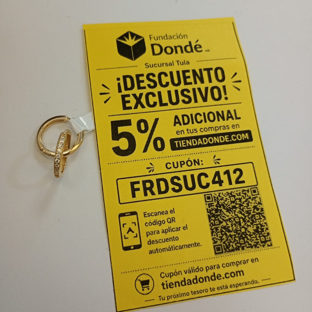 ARETES HUGGIES C CIRCONIA 14K 1.7 GR (NUEVO)