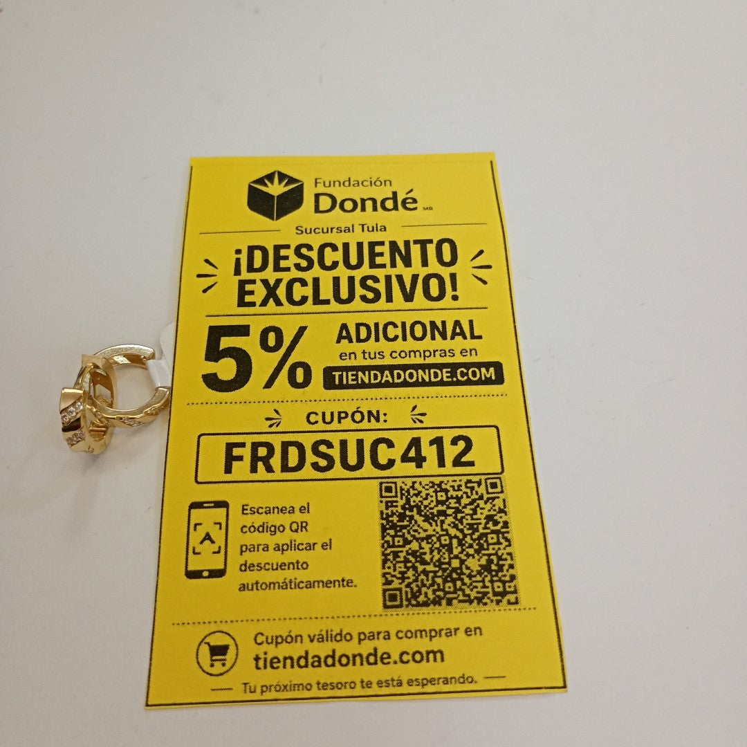 ARETES HUGGIES CON CIRCONIAS 14K 2.2 GR (NUEVO)