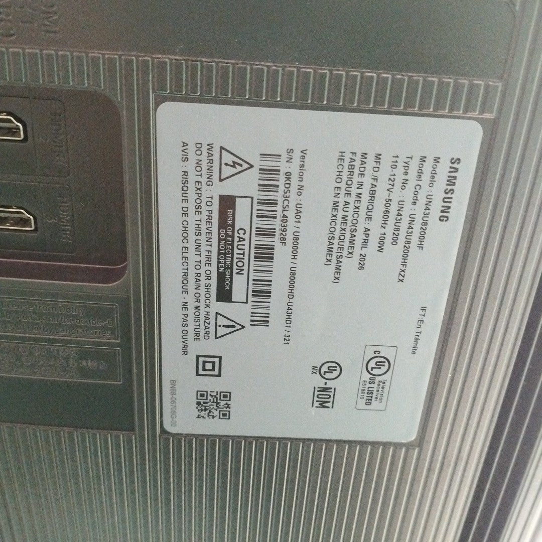PANTALLA SAMSUNG UN43U8200HF (2026) 43" LED 4K (SEMINUEVO)