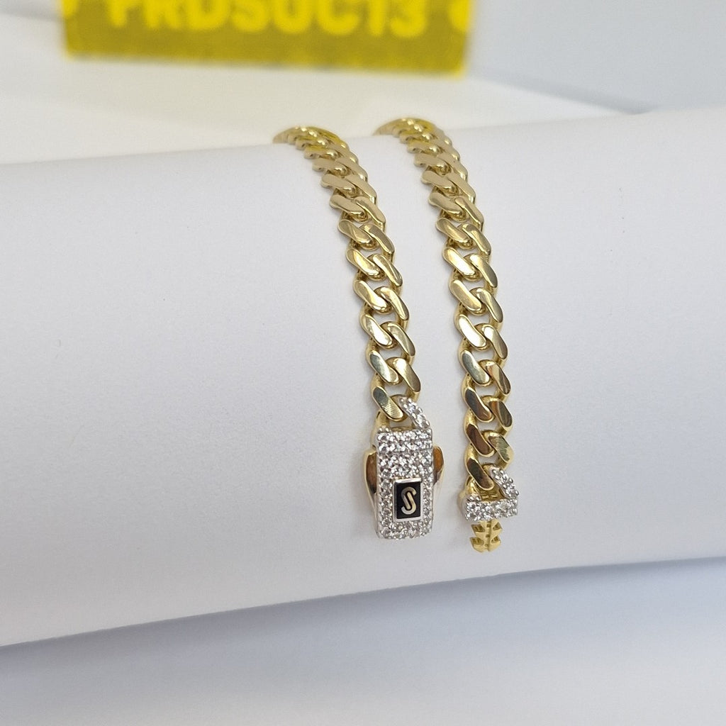 PULSERA CABALLERO MONACO ORO 14K 6.2 (NUEVO)