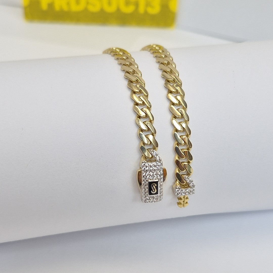 PULSERA CABALLERO MONACO ORO 14K 6.2 (NUEVO)
