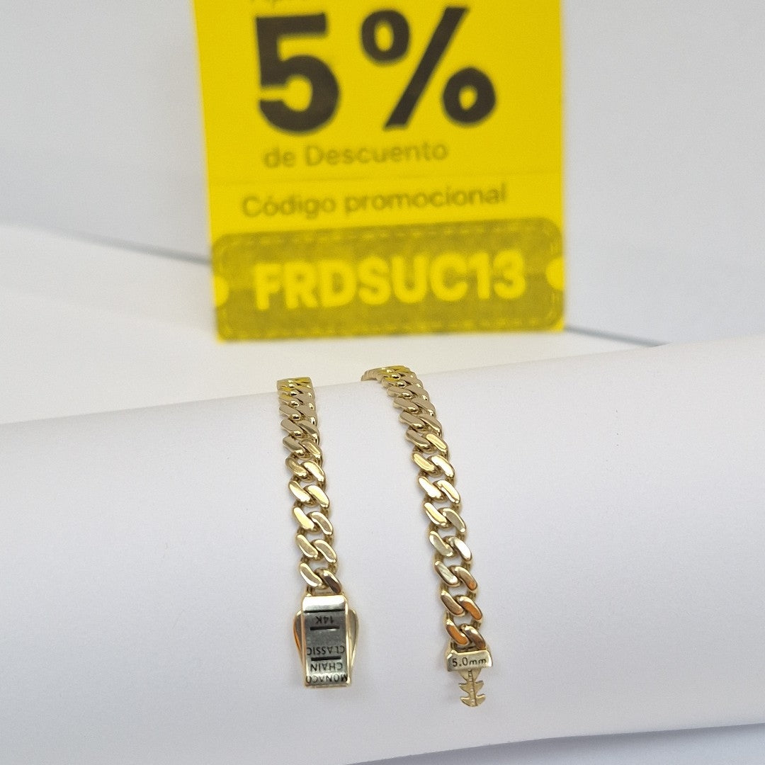 PULSERA MONACO ORO 14K 5.5 (NUEVO)