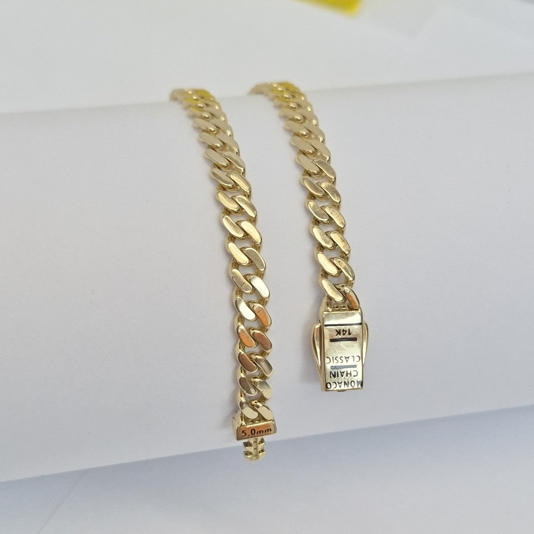 PULSERA CABALLERO MONACO ORO 14K 6.2 (NUEVO)
