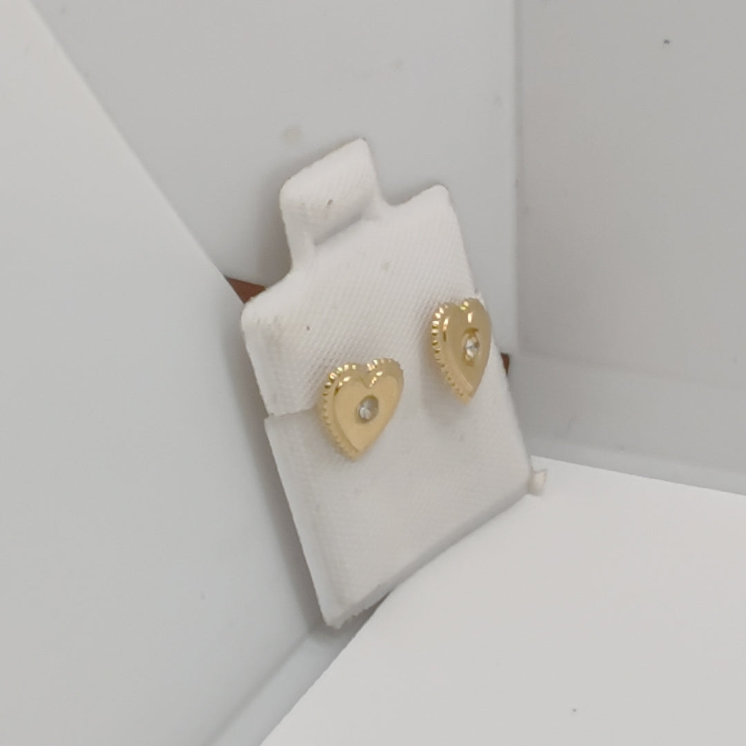 BROQUELES BROQUEL FIG CORAZON C CIRCONIA 14K 0.2614 GR (NUEVO)