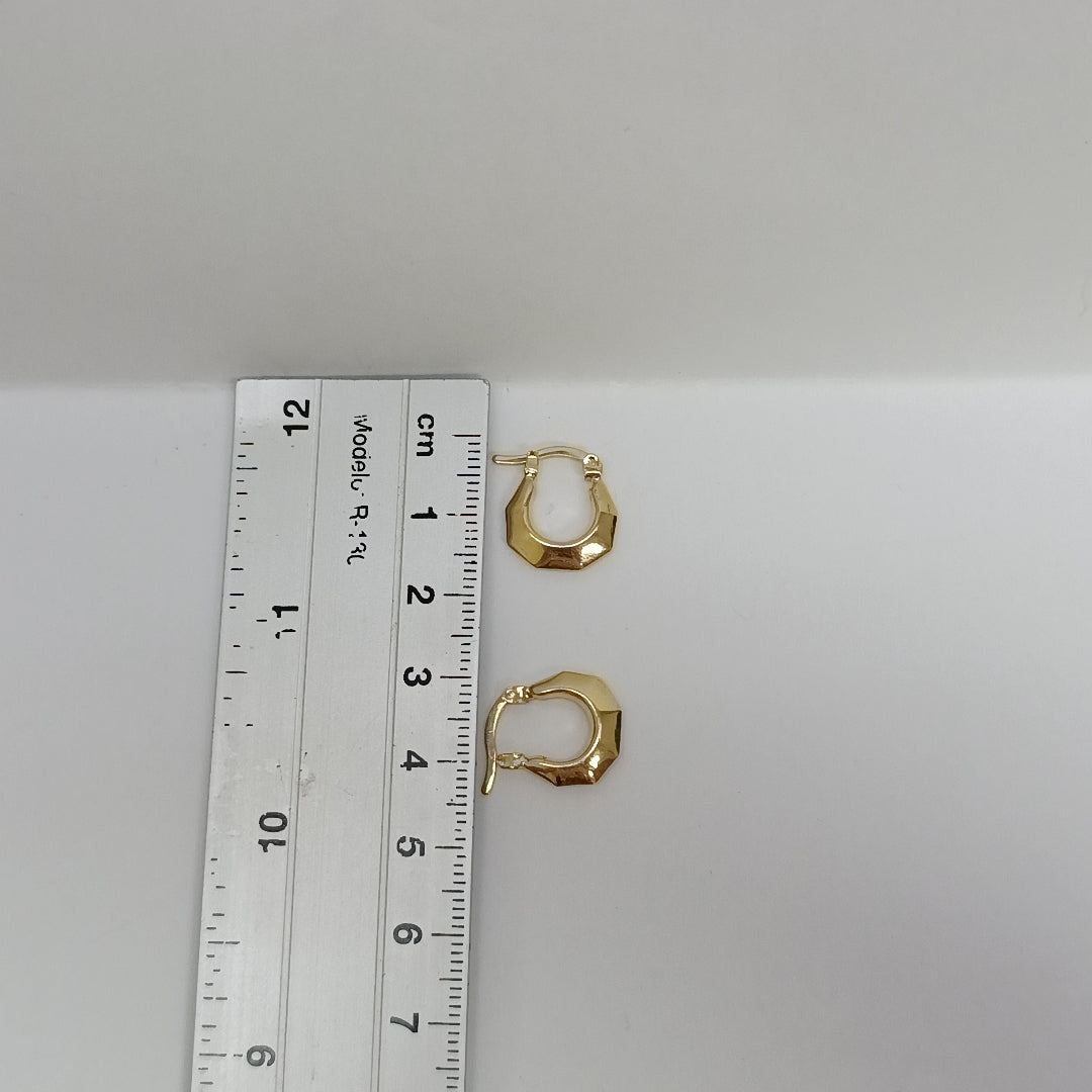 ARETES TEJIDO ARRACADA FACETADA 14K 1.2 GR (NUEVO)