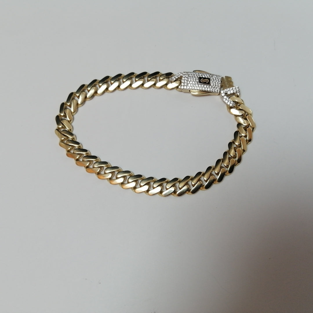 PULSERA CABALLERO MONACO ORO 14K 11.7 (NUEVO)