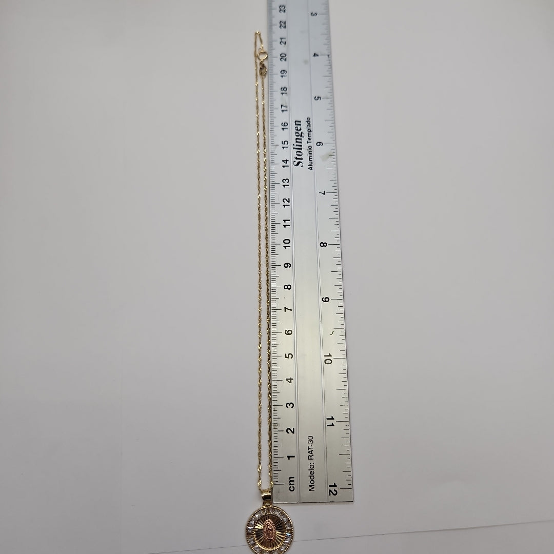 CADENA, MEDALLA RELIGIOSA ORO 10 K 2.5 GRMS (SEMINUEVO)