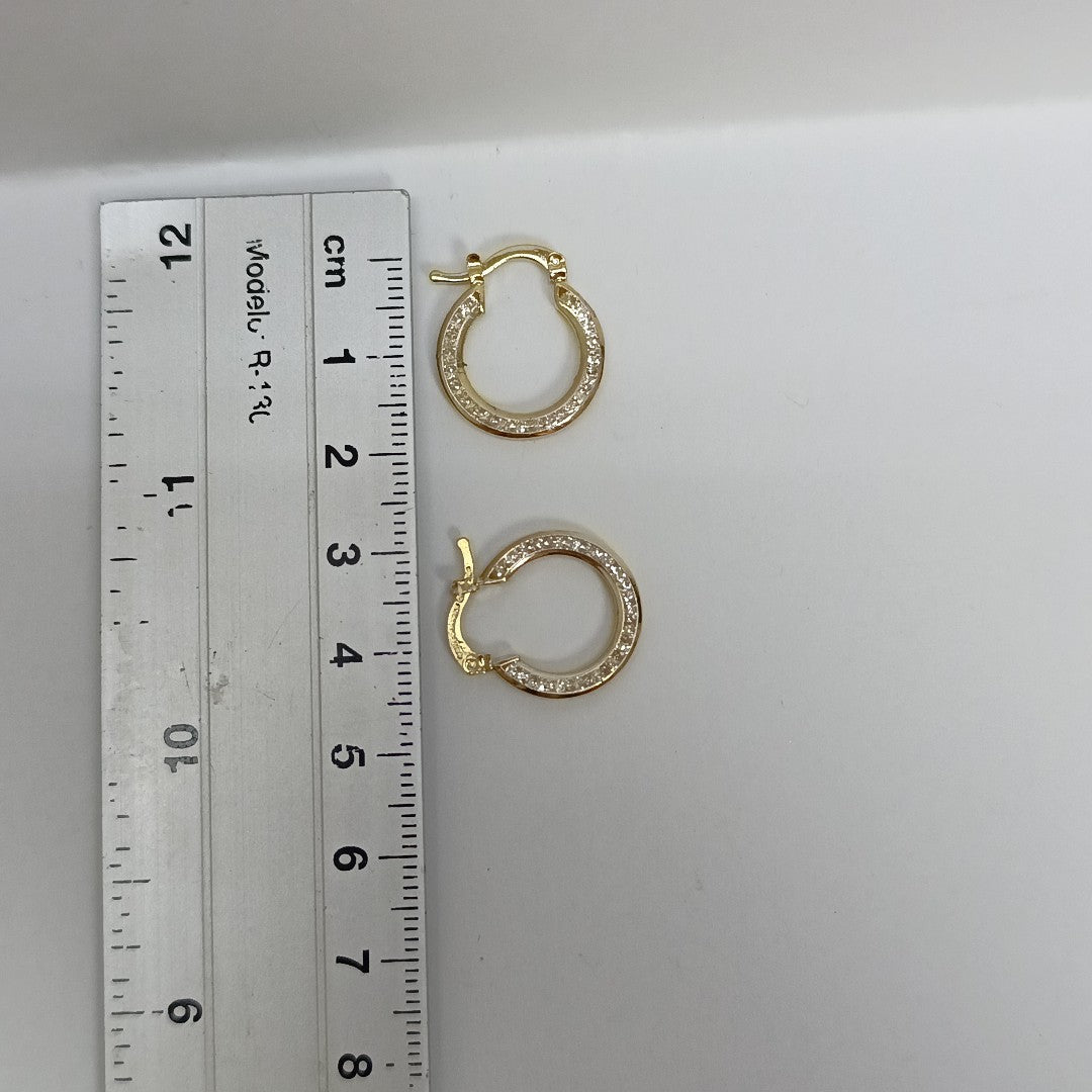 ARETES ARRACADAS CON CIRCONIAS 14K 2.4 GR (NUEVO)