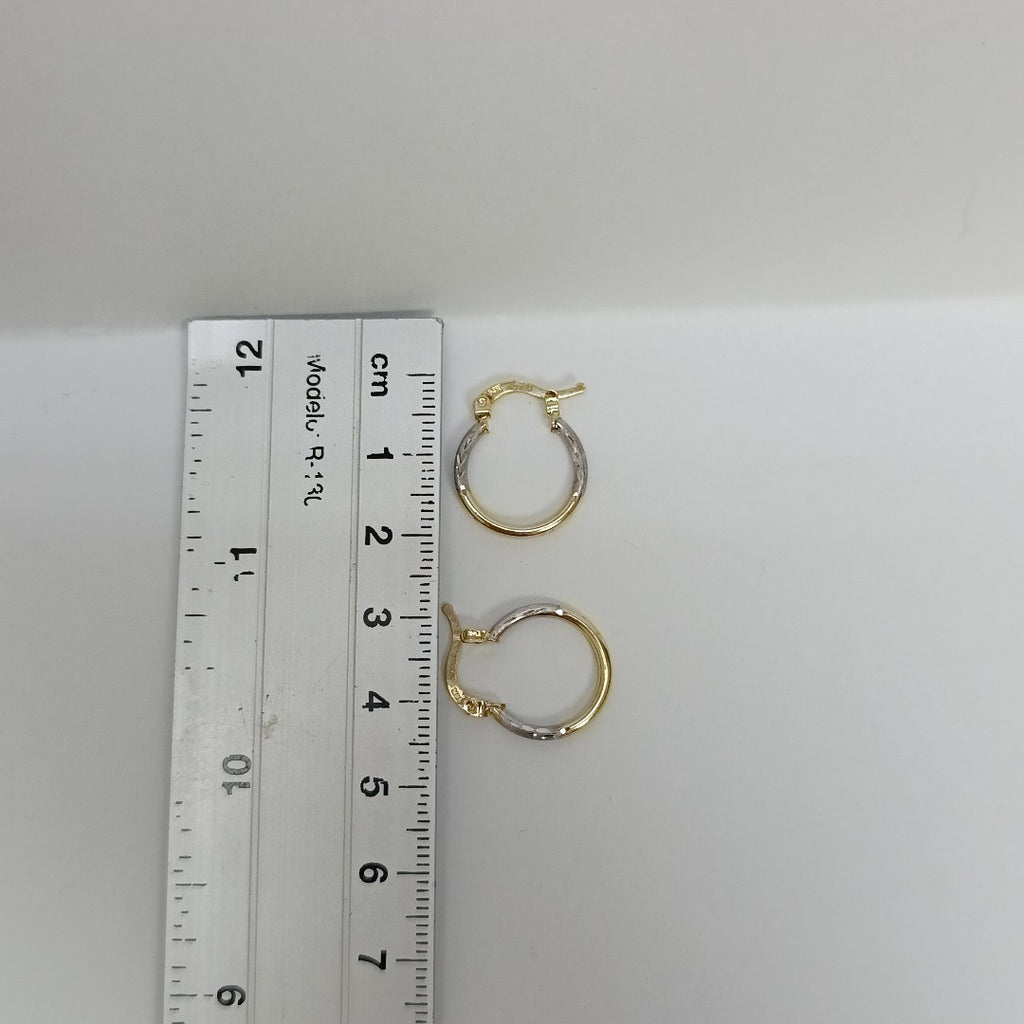 ARETES ARRACADAS COMBINADAS 14K 1.1 GR (NUEVO)