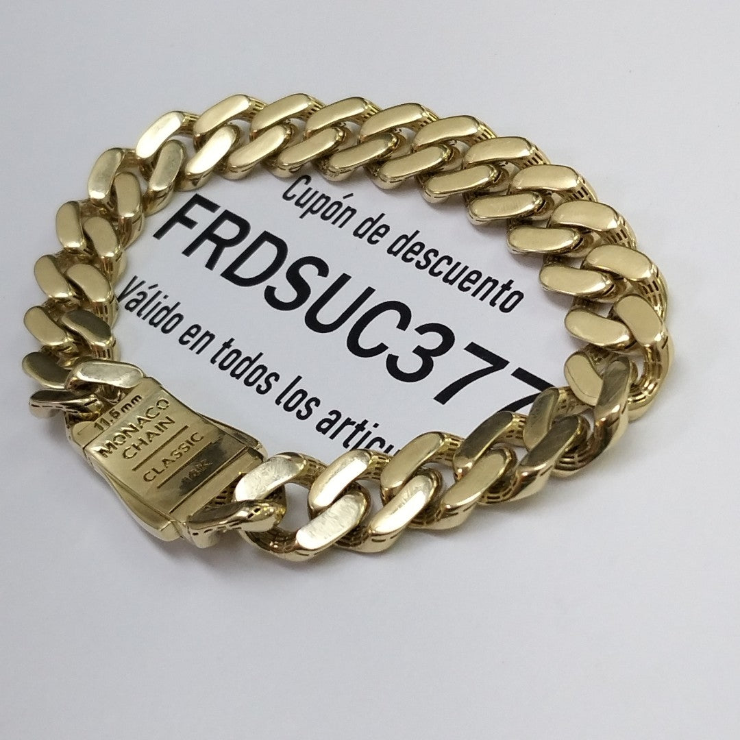 PULSERA CABALLERO MONACO ORO 14K 17.7 (NUEVO)