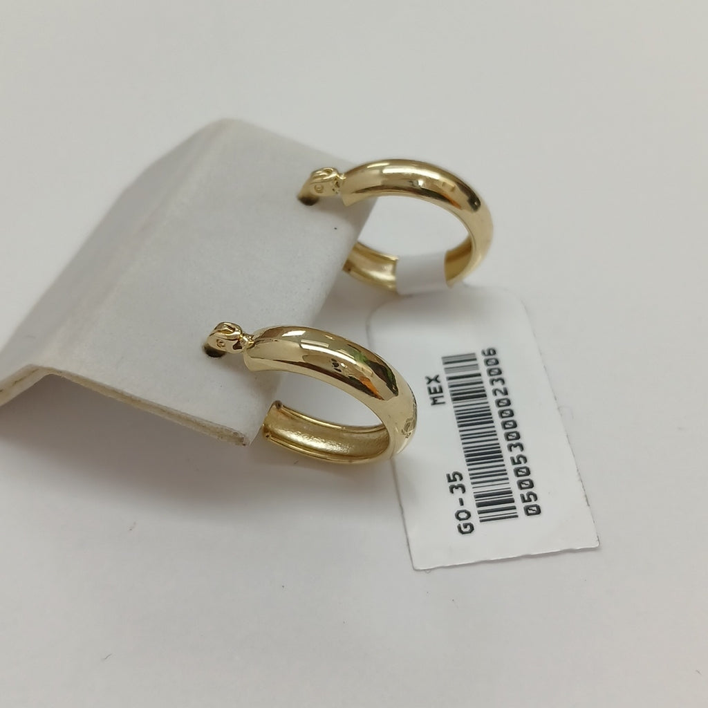 ARETES TEJIDO ARRACADAS LISAS 14K 2.2 GR (NUEVO)
