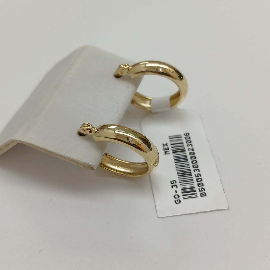 ARETES TEJIDO ARRACADAS LISAS 14K 2.2 GR (NUEVO)