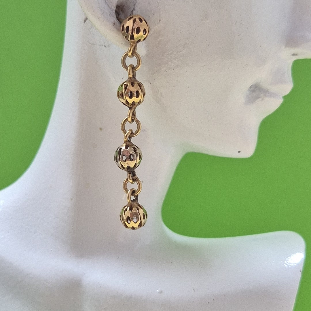 ARETES PAR ORO COMBINADO 14 K 2,30 GRMS (SEMINUEVO)