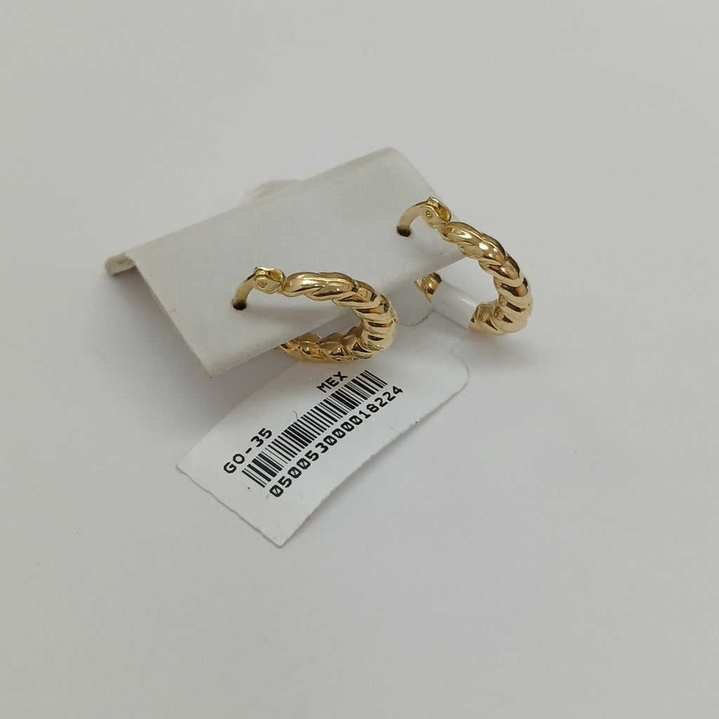 ARETES ARRACADAS TZL HUECAS 14K 1.5 GR (NUEVO)