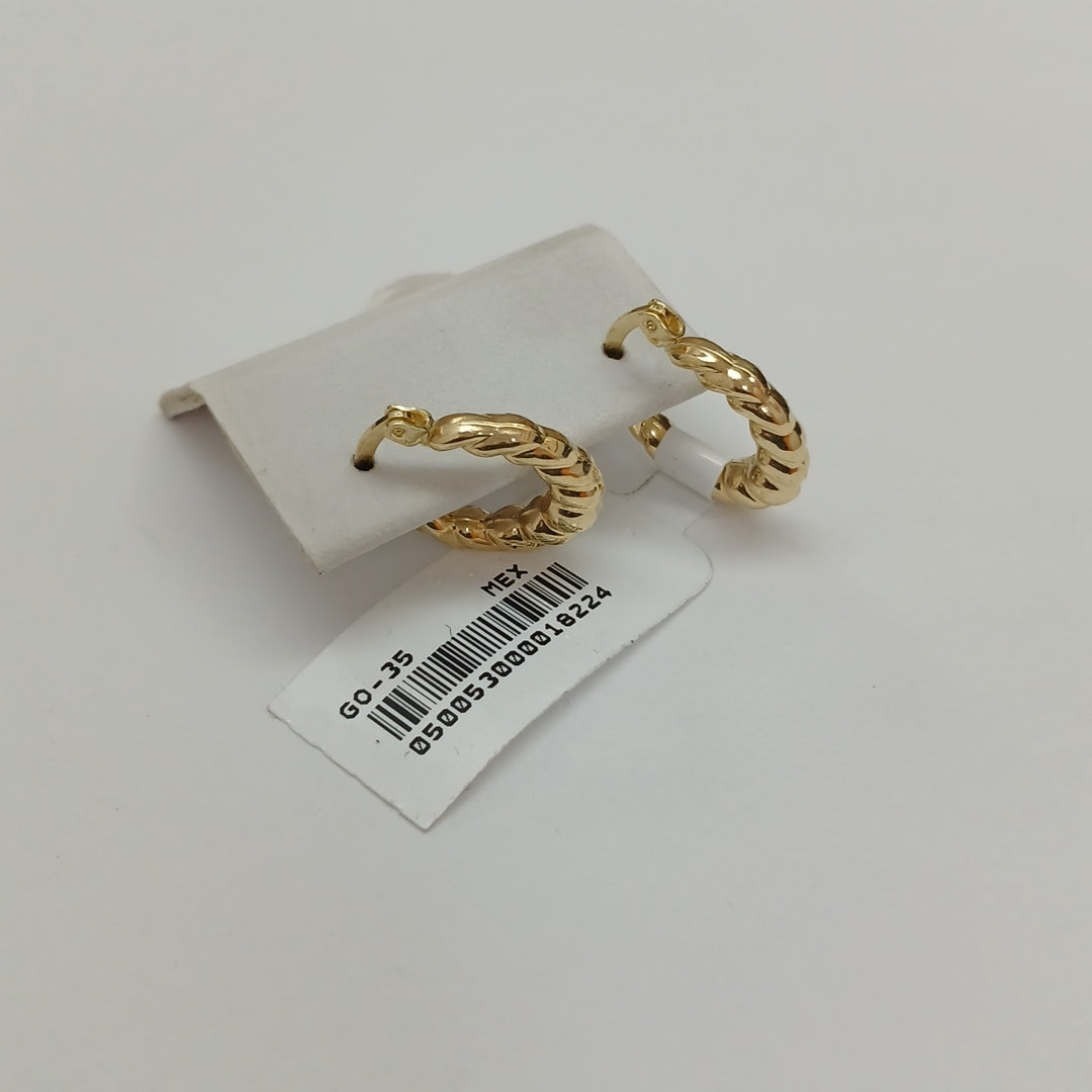 ARETES ARRACADAS TZL HUECAS 14K 1.5 GR (NUEVO)