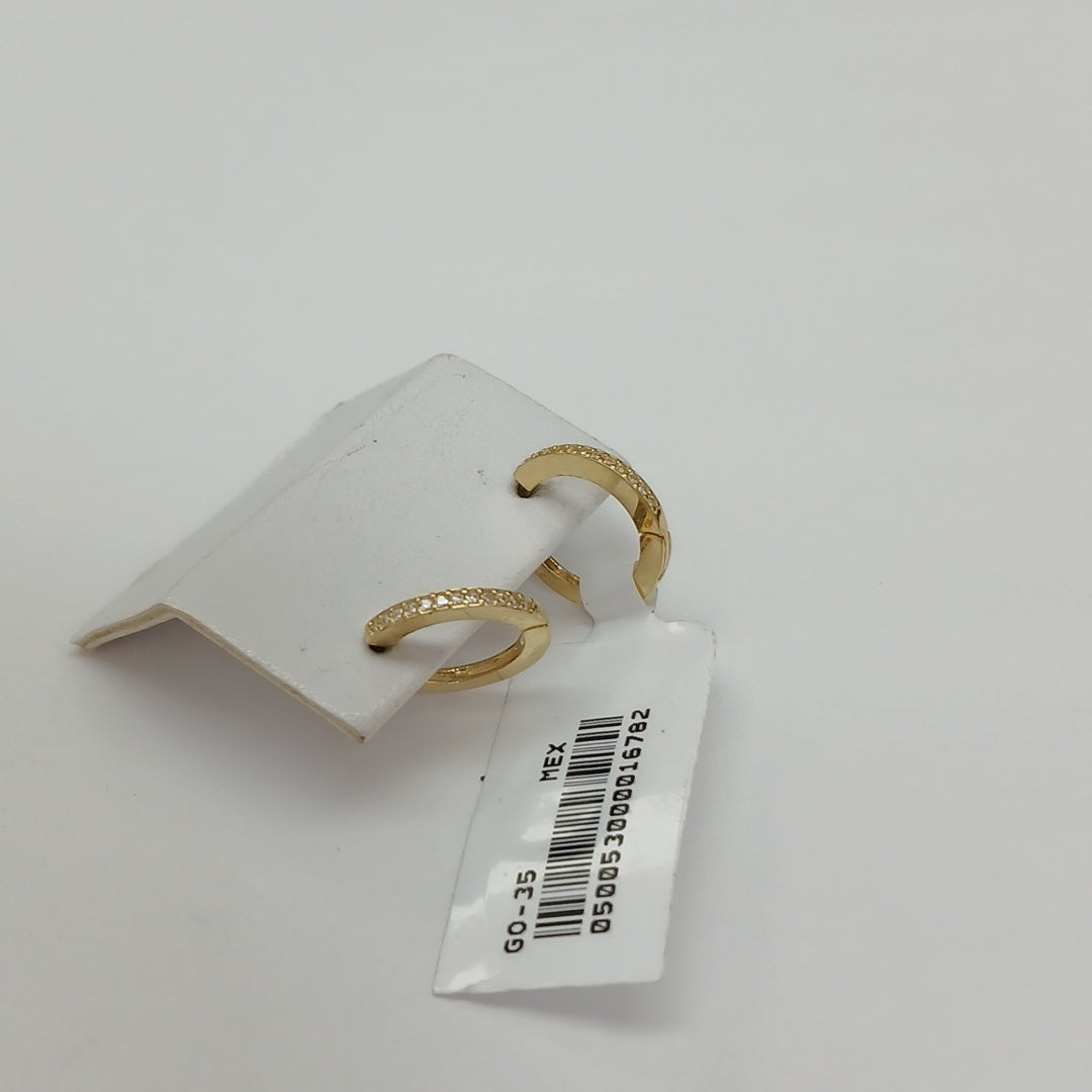 ARETES ARRACADAS CON CIRCONIAS 14K 1.2 GR (NUEVO)