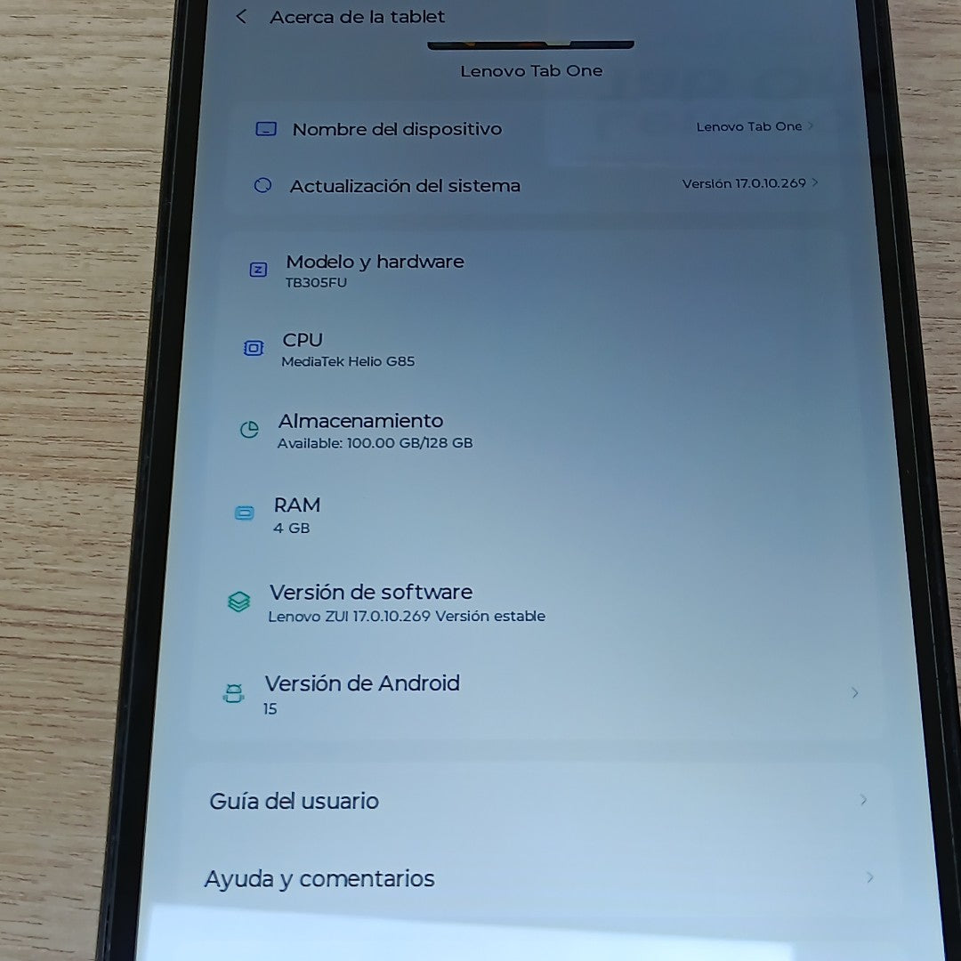 TABLETA LENOVO TAB ONE TB305FU (2025) 128 GB 4 GB RAM (SEMINUEVO)