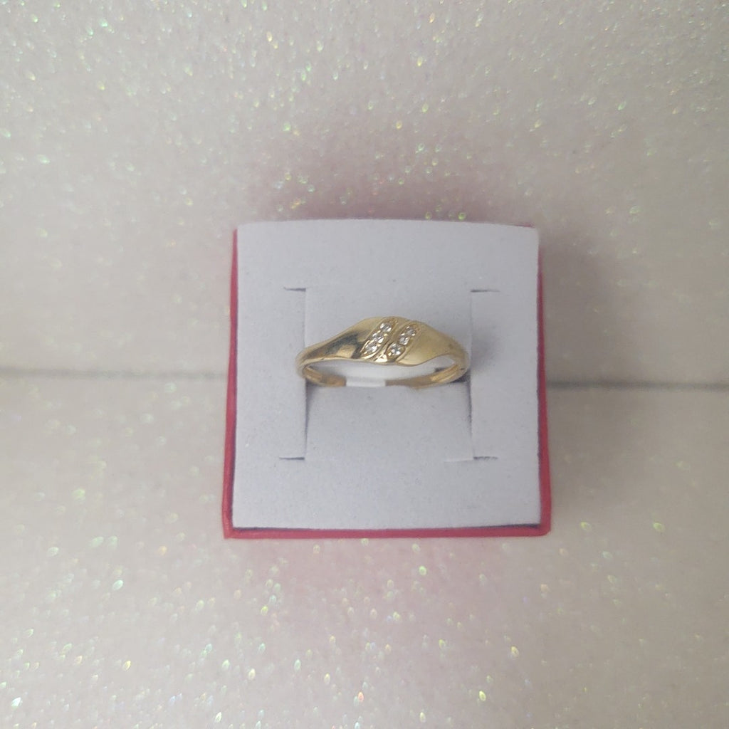 ANILLO ANILLITO C CIRCONIAS 14K 7.5 TALLA 1.2 GR (NUEVO)
