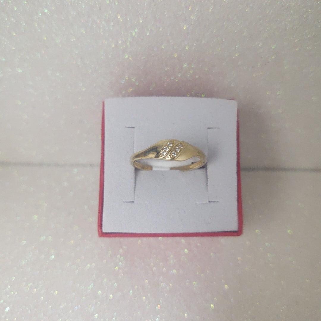 ANILLO ANILLITO C CIRCONIAS 14K 7.5 TALLA 1.2 GR (NUEVO)