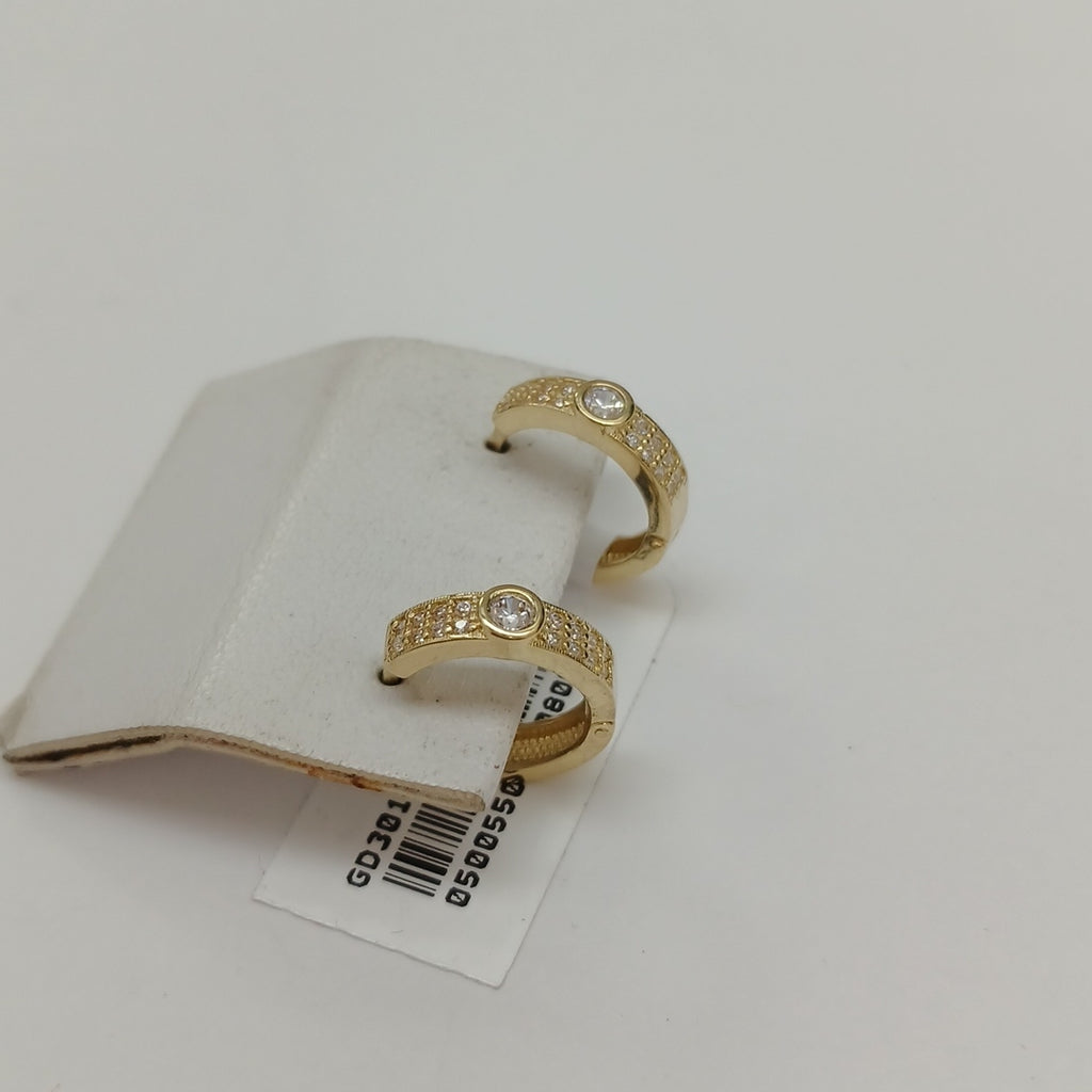 ARETES ARRACADAS C CIRCONIAS 10K 2.6 GR (NUEVO)