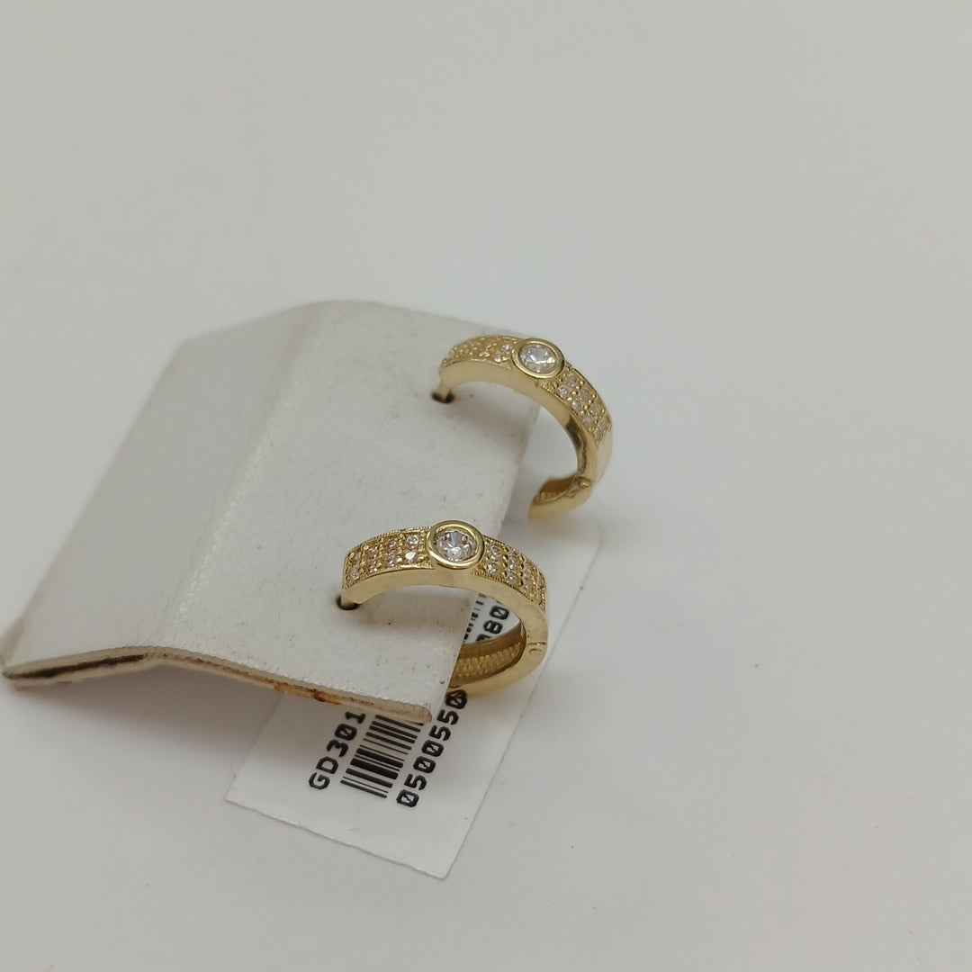 ARETES ARRACADAS C CIRCONIAS 10K 2.6 GR (NUEVO)