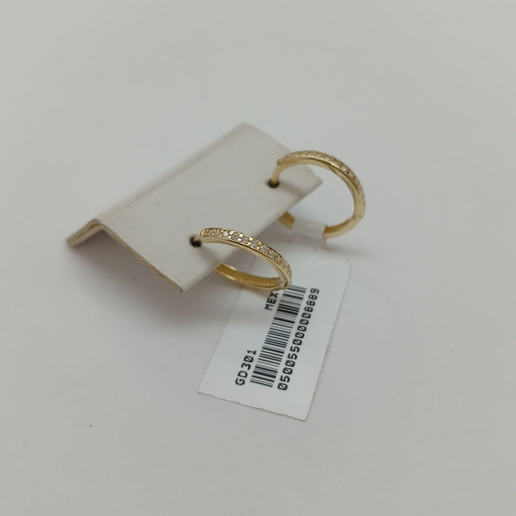 ARETES HUGGIES C CIRCONIA 14K 1.8 GR (NUEVO)
