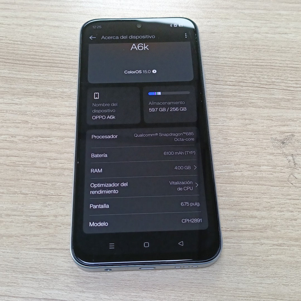 CELULAR OPPO A6K CPH2891 (2026) 256 GB 4 GB RAM (SEMINUEVO)