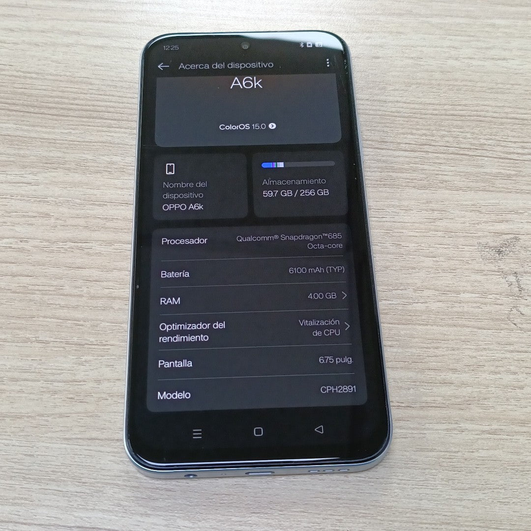 CELULAR OPPO A6K CPH2891 (2026) 256 GB 4 GB RAM (SEMINUEVO)