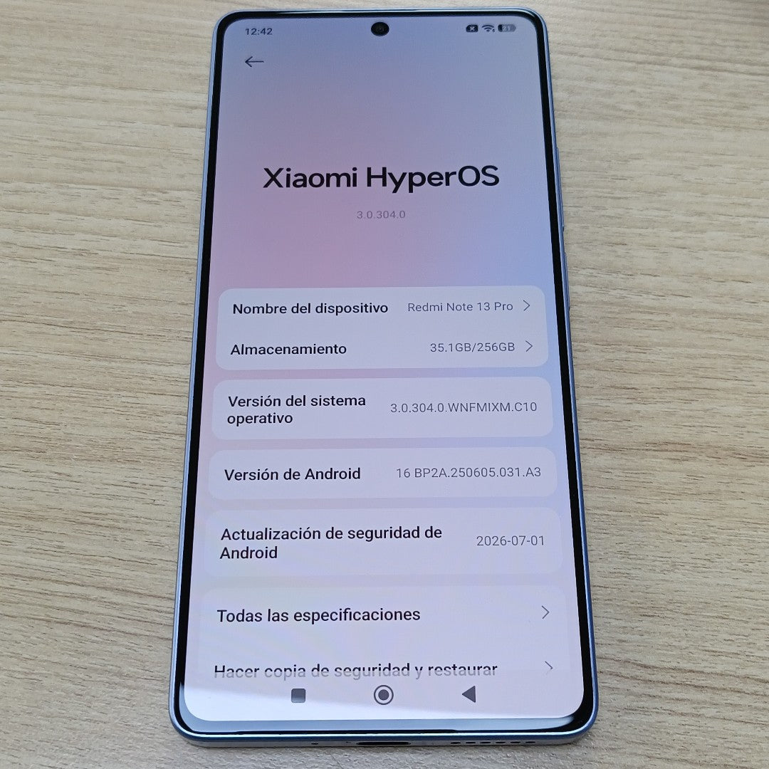 CELULAR XIAOMI REDMI NOTE 13 PRO 23117RA68G (2023) 256 GB 8 GB RAM (SEMINUEVO)