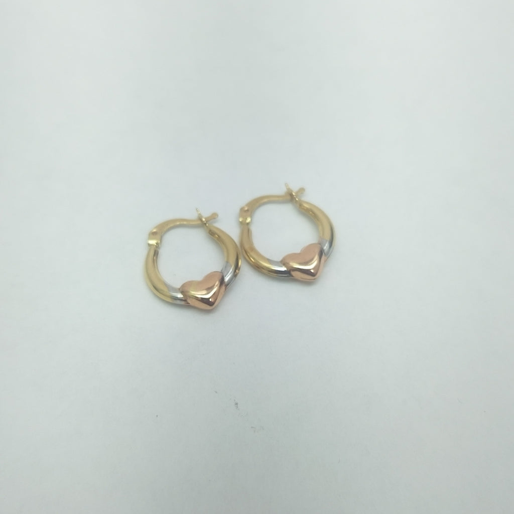 ARRACADAS PAR ORO COMBINADO 14 K 0.8 GRMS (SEMINUEVO)