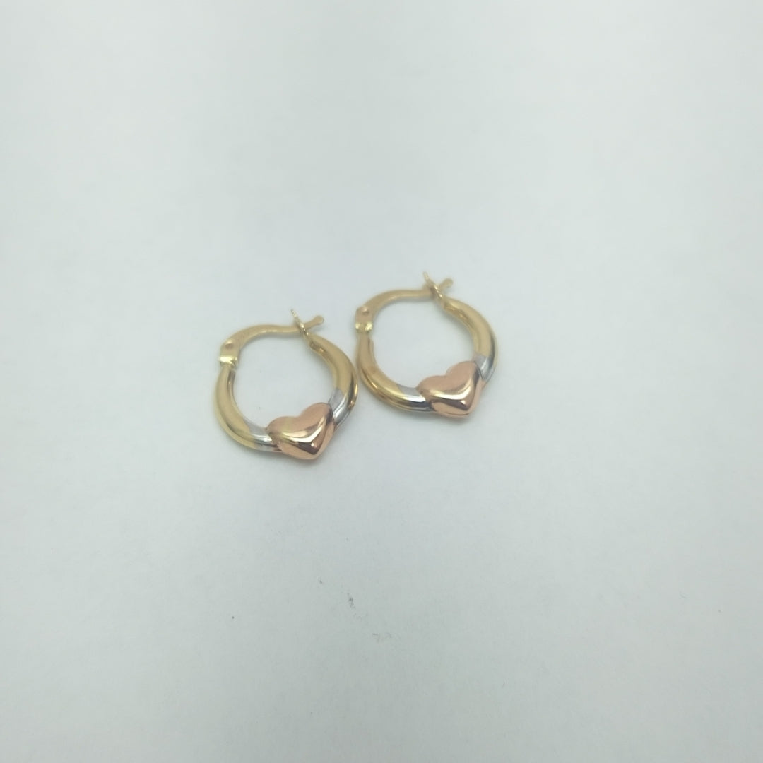 ARRACADAS PAR ORO COMBINADO 14 K 0.8 GRMS (SEMINUEVO)
