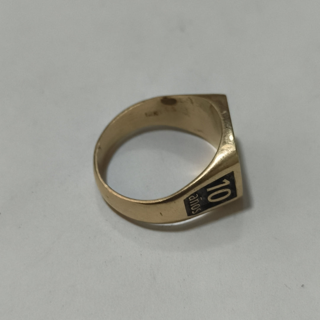 ANILLO CONMEMORATIVO ORO 10 K 11.8 GRMS (SEMINUEVO)