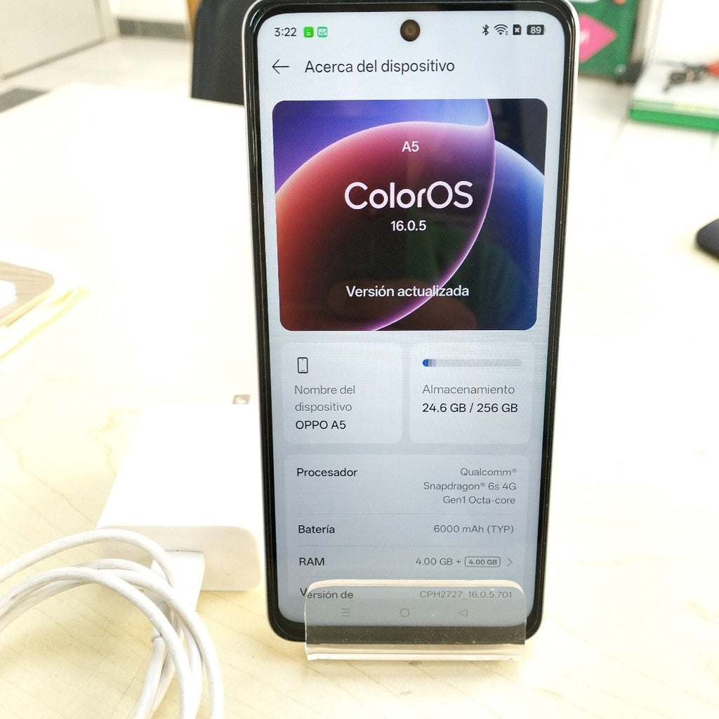 CELULAR OPPO A5 CPH2727 (2025) 256 GB 4 GB RAM (SEMINUEVO)