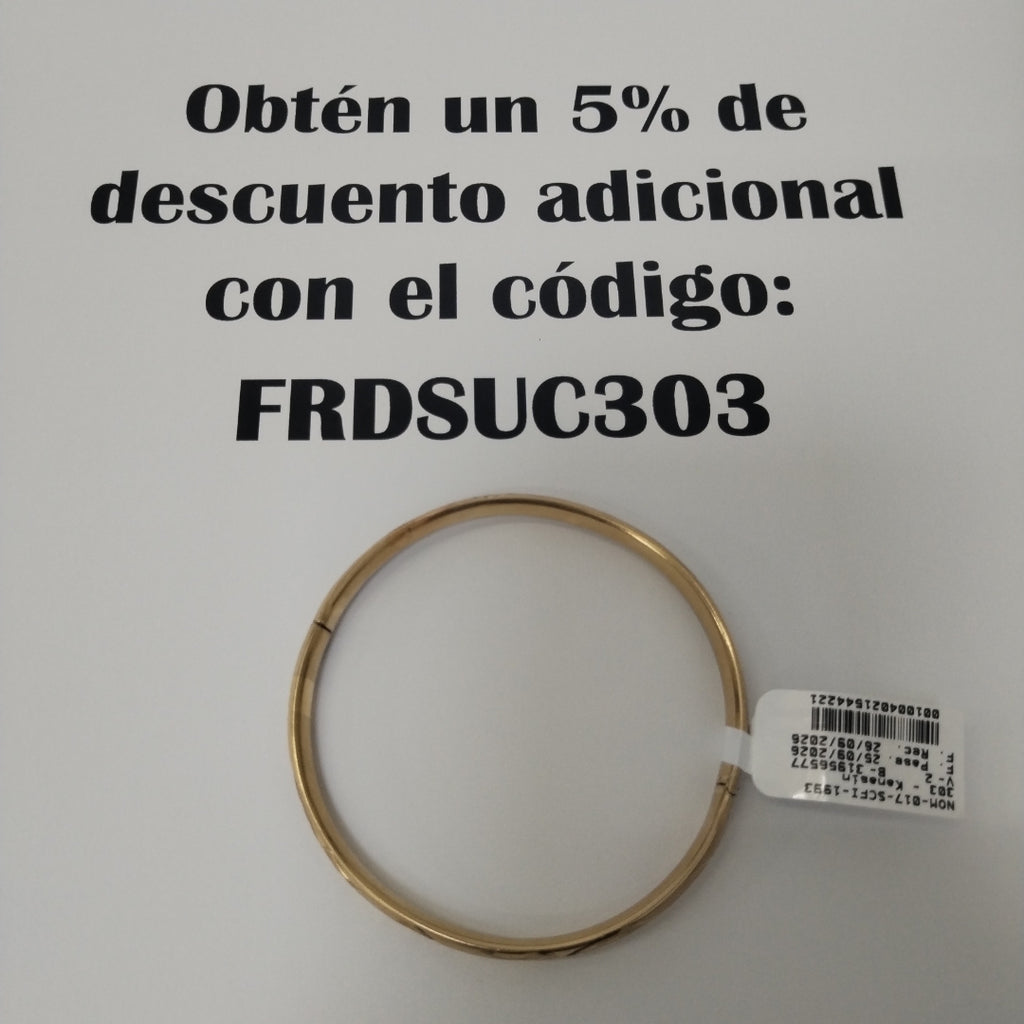PULSERA RIGIDA ORO 14 K 8.5 GRMS (SEMINUEVO)